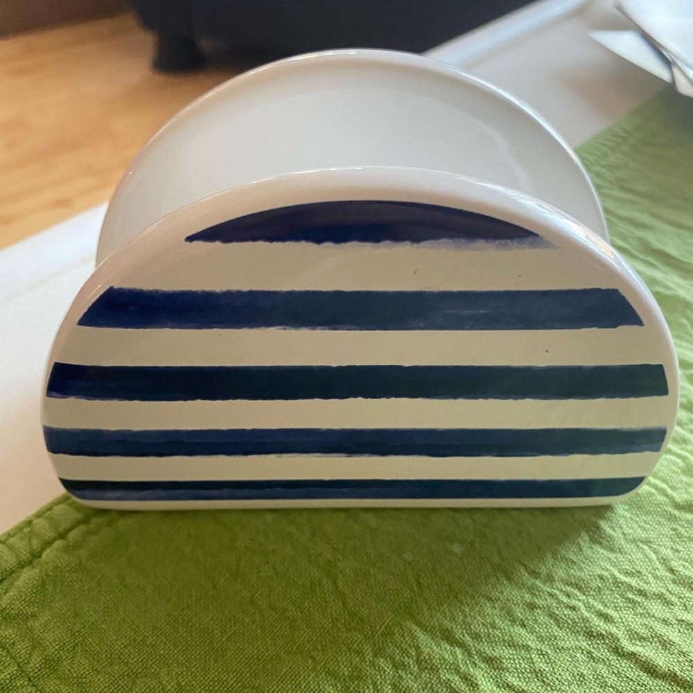 Striped Ceramic Napkin Holder